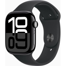 Apple Watch 10 46mm GPS + Cellular Aluminium Jet Black avec Black Sport Band M/L MWY43